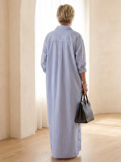 Soline | Vestido camisero largo a rayas