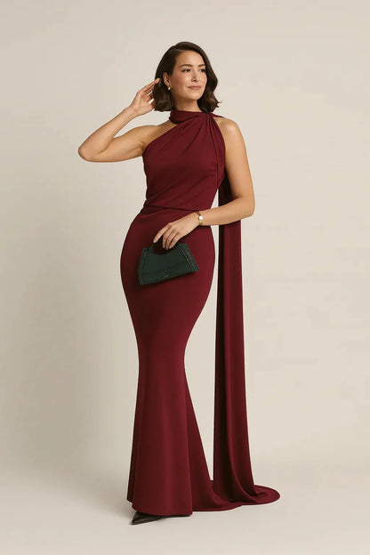 Valentina | Vestido de Gala con Cuello Drapeado
