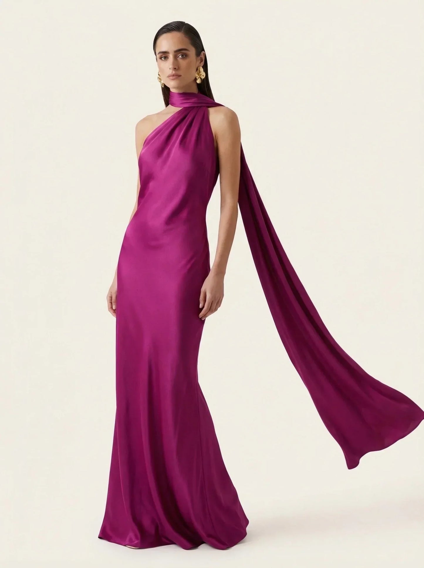 Valentina | Vestido de Gala con Cuello Drapeado